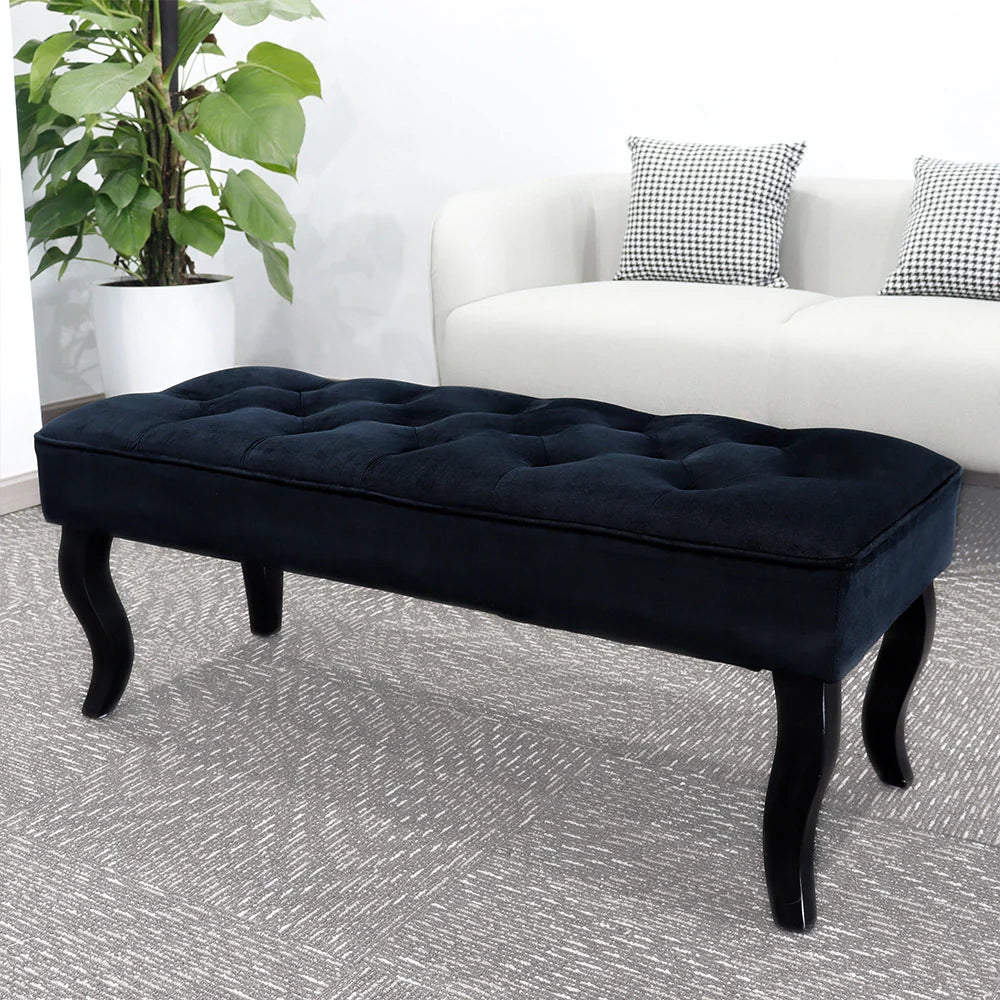 16.5" Tall Dutch Velvet Ottoman Bench