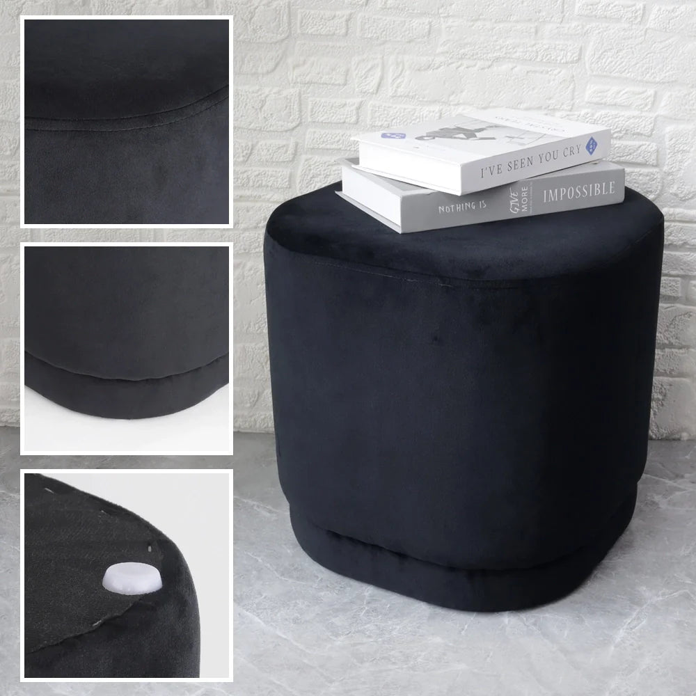 15.5"H Square Footstool Multifunctional Vanity Stools
